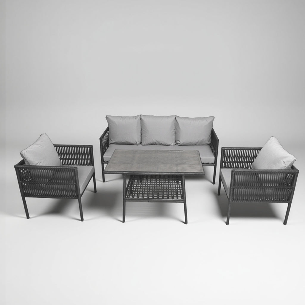 Kuzey Rattan Oturma Takımı 3+1+1+Sehpa - Antrasit