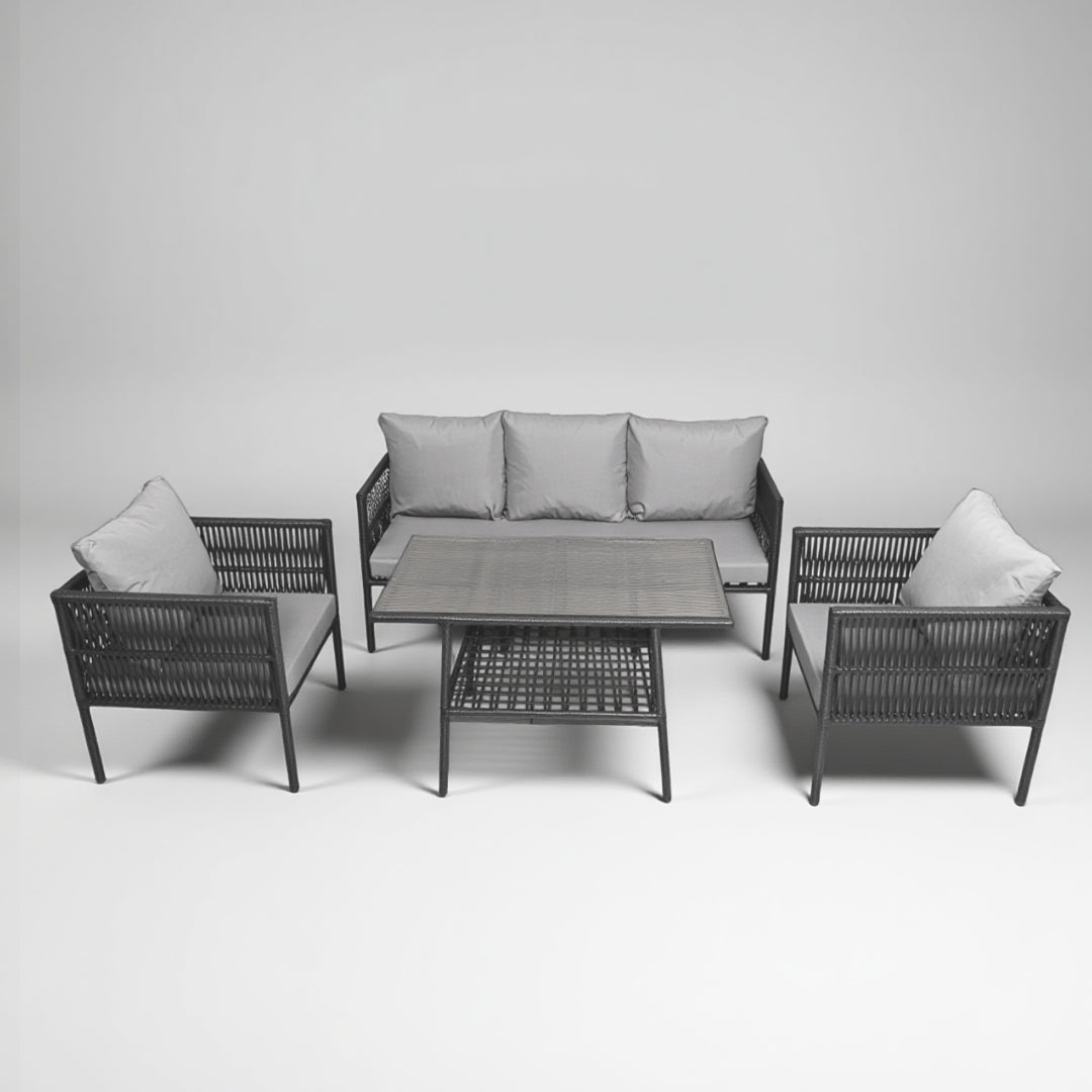 Kuzey Rattan Oturma Takımı 3+1+1+Sehpa - Antrasit