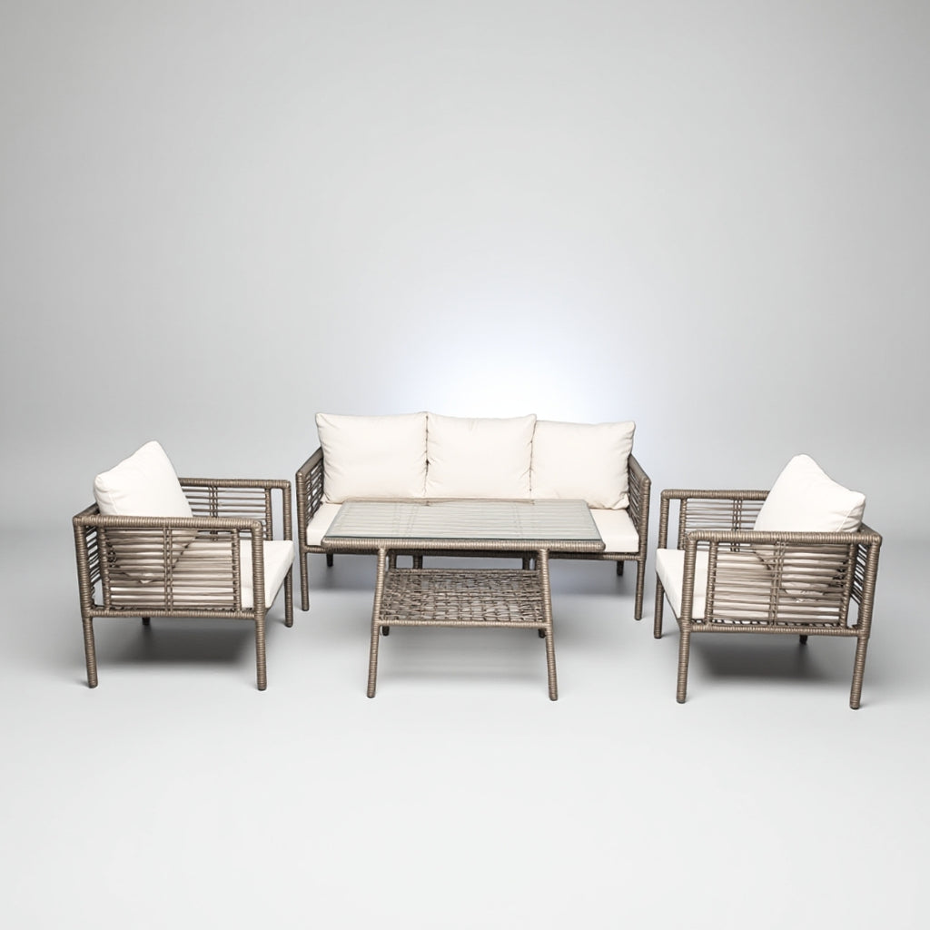 Defne Rattan Oturma Takımı 3+1+1+Sehpa - Çim