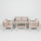 Defne Rattan Oturma Takımı 2+1+1+Sehpa - Krem