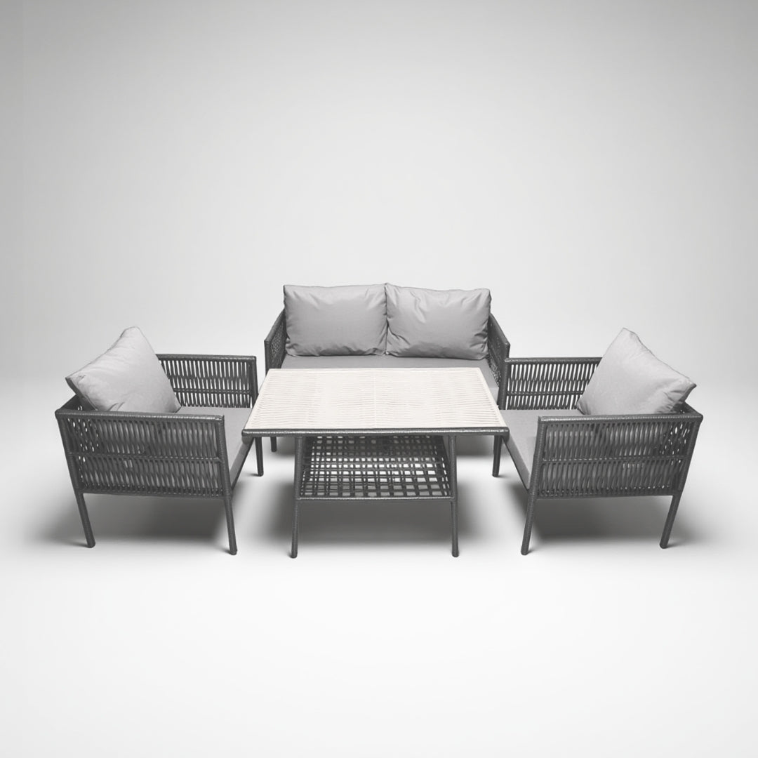 Kuzey Rattan Oturma Takımı 2+1+1+Sehpa - Antrasit