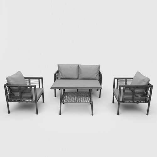 Defne Rattan Oturma Takımı 2+1+1+Sehpa - Antrasit