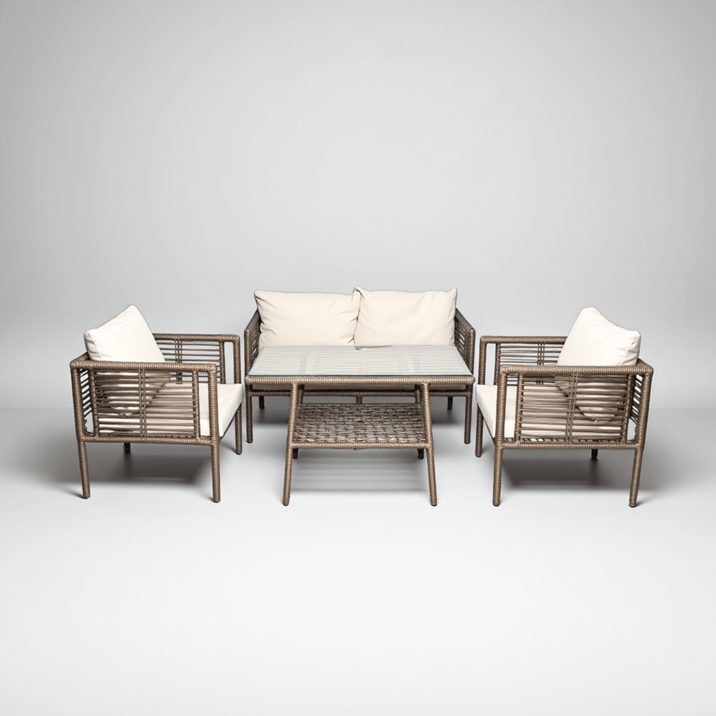 Defne Rattan Oturma Takımı 2+1+1+Sehpa - Çim