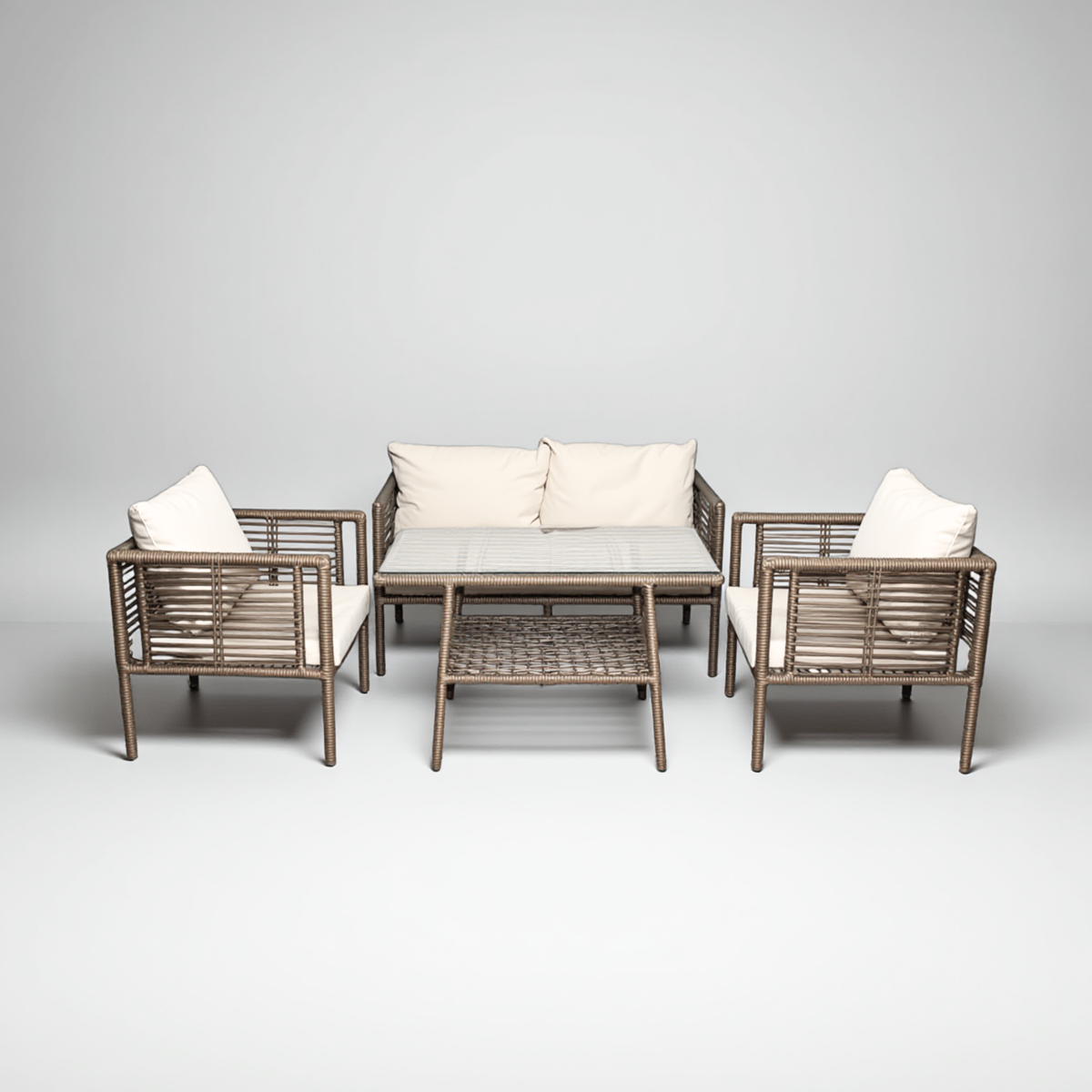 Defne Rattan Oturma Takımı 2+1+1+Sehpa - Çim
