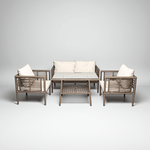 Defne Rattan Oturma Takımı 2+1+1+Sehpa - Çim