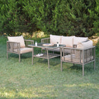 Defne Rattan Oturma Takımı 3+1+1+Sehpa - Çim