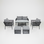 Rio 2+1+1+2Puf Rattan Oturma Takımı - Antrasit