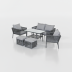 Rio 2+1+1+2Puf Rattan Oturma Takımı - Antrasit