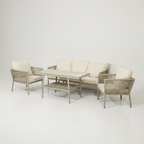 Rio 3+1+1 Rattan Oturma Takımı - Krem