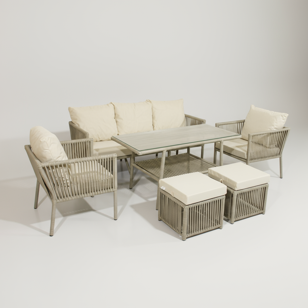 Rio Maxi Rattan Oturma Takımı - Krem