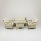 Mars Rattan Oturma Takımı 2+1+1+Sehpa - Krem