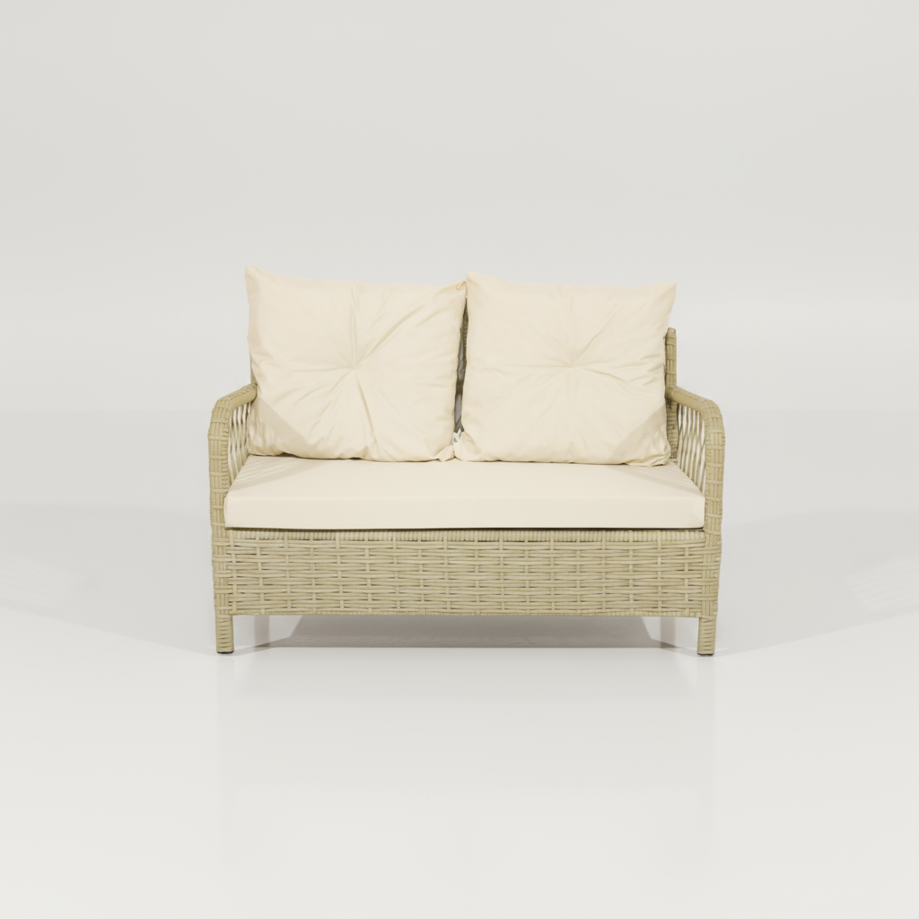 Mars Rattan Oturma Takımı 2+1+1+Sehpa - Krem