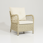 Mars Rattan Oturma Takımı 2+1+1+Sehpa - Krem