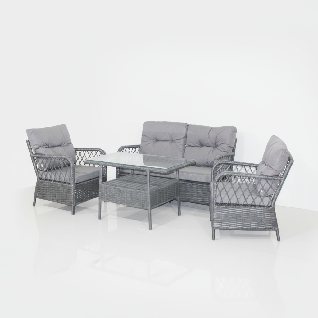 Mars Rattan Oturma Takımı 2+1+1+Sehpa - Antrasit